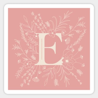 Botanical Letter E (Hibiscus Pink) Magnet